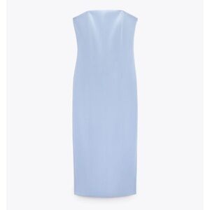 Zara Strapless Midi Dress in Light Blue